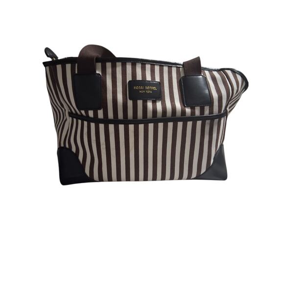 Henri Bendel NY Striped Canvas Pet Dog Cat Carrier Preppy Tote Shoulder Bag 14" - Picture 9 of 16